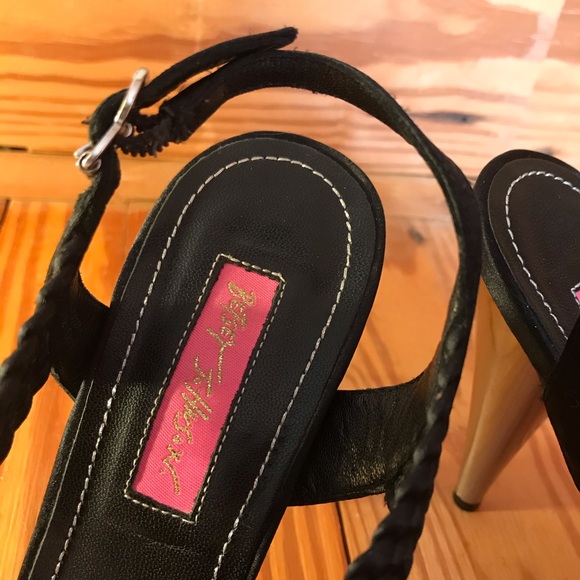 Betsey Johnson Black Braided Heels, EUC, 8 - Picture 5 of 14